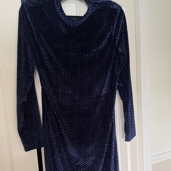 Dark Blue Velvet Dress - Picture 3 of 4